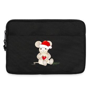 souris sucrée avec un cœur pour Noël - Sacoche pour ordinateur portable 13 pouces - noir - Devant