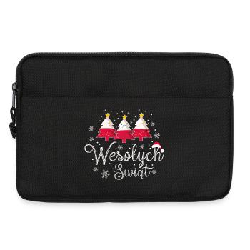 Wesolych Swiat Weihnachtsbäume Polnische Flagge - Laptoptasche 13" - Schwarz - Vorne