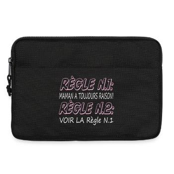 Maman Humour Cadeau - Règle - Femme Humoristique - Sacoche pour ordinateur portable 13 pouces - noir - Devant