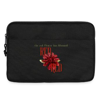Red Bloom : Typographie audacieuse des fleurs - Sacoche pour ordinateur portable 13 pouces - noir - Devant