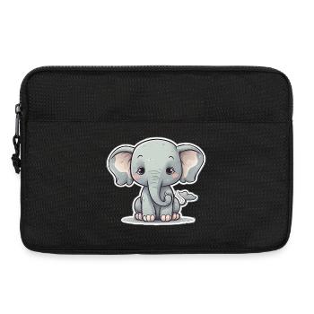 Whimsical Baby Elephant Charm - Laptop bag 13" - black - Front