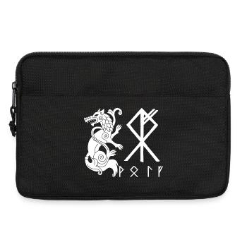 Weißer Wolf Fenrir - Laptoptasche 13" - Schwarz - Vorne