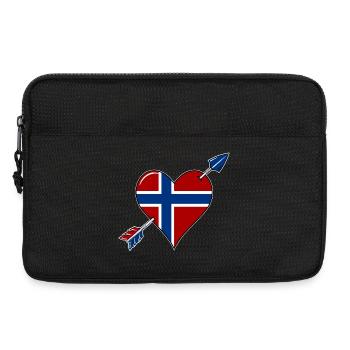 Norway flag heart in love - Laptop bag 13" - black - Front