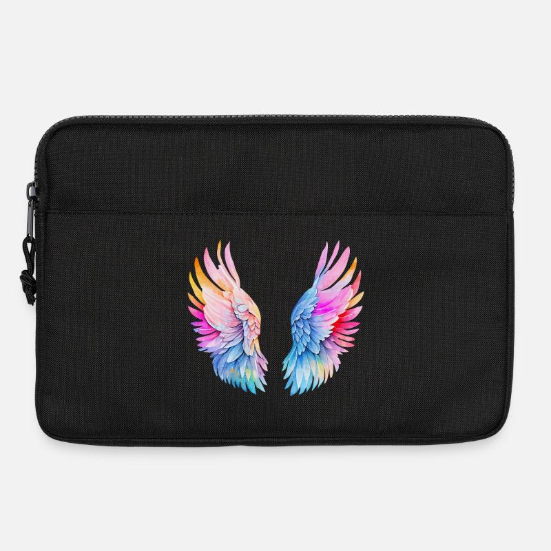 Regenbogen-Engelsflügel - Laptoptasche 13" - Schwarz