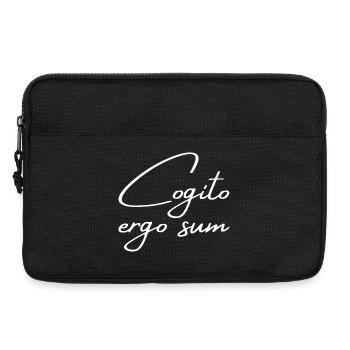 Cogito ergo sum - Je pense, donc je suis - Sacoche pour ordinateur portable 13 pouces - noir - Devant