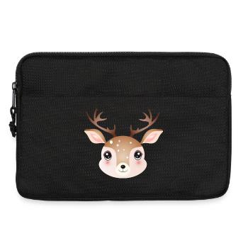 cute deer head in cute comic style - Laptop bag 13" - black - Front