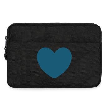 blue heart valentine's day - Laptop bag 13" - black - Front