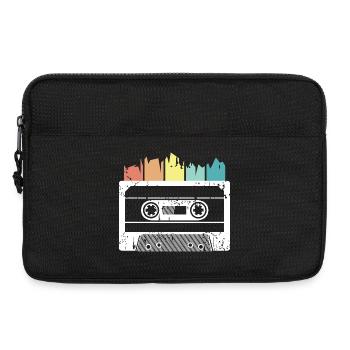 retro cassette music vintage icon logo icon - Laptop bag 13" - black - Front
