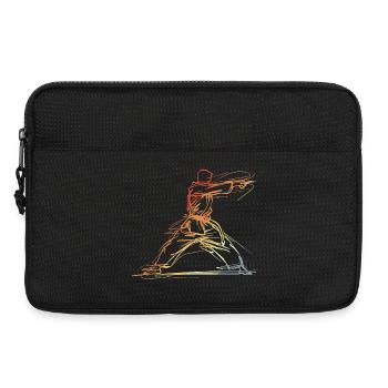 Karateka Linienskizze Retro - Laptoptasche 13" - Schwarz - Vorne