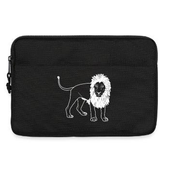 Lineart du lion - Sacoche pour ordinateur portable 13 pouces - noir - Devant