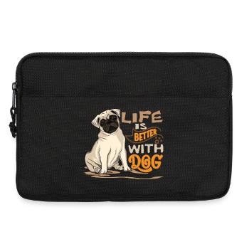 Das Leben ist schöner mit einem Hund - Laptoptasche 13" - Schwarz - Vorne