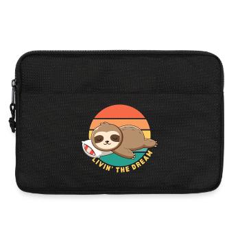 Funny Happy Lazy Sleeping Sloth Livin' the Dream - Laptop bag 13" - black - Front
