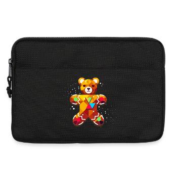 Sweet Gingerbread Bear – Festive Christmas Design - Laptop bag 13" - black - Front