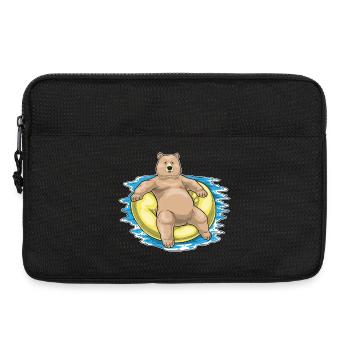 Bär Schwimmen Schwimmring Sommer - Laptoptasche 13" - Schwarz - Vorne