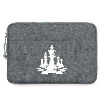 Dessin de pièces d’échecs - Sacoche pour ordinateur portable 13 pouces - gris chiné - Devant