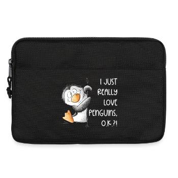 Pingouin Drolliger J’aime vraiment les pingouins - Sacoche pour ordinateur portable 13 pouces - noir - Devant