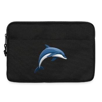 Dolphin jumping blue and white - Laptop bag 13" - black - Front