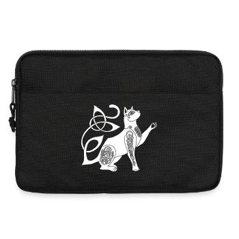Chat blanc celte - Sacoche pour ordinateur portable 13 pouces - noir - Devant