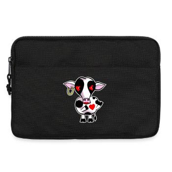 Cow with heart - Laptop bag 13" - black - Front