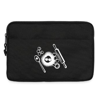 Dessin des ingrédients de cuisson - Sacoche pour ordinateur portable 13 pouces - noir - Devant