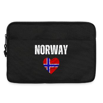 Ich liebe Norwegen, die Flagge Norwegens - Laptoptasche 13" - Schwarz - Vorne