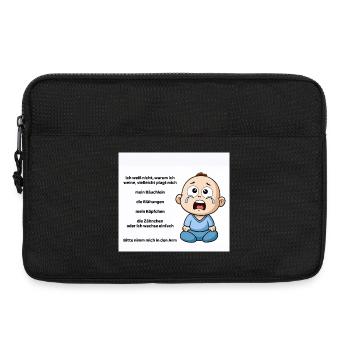 Emotional Baby Crying Illustration - Laptop bag 13" - black - Front