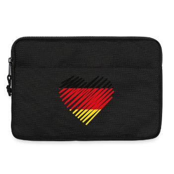 Abstract German Flag Heart Design - Laptop bag 13" - black - Front