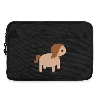 Einzigartige Pferdecharakter-Illustration - Laptoptasche 13" - Schwarz - Vorne