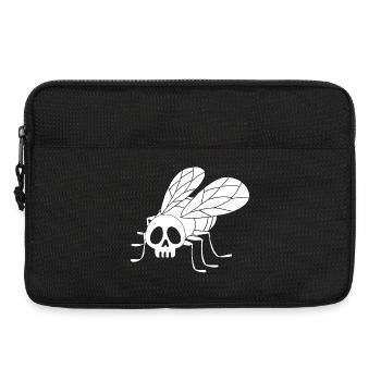Fly Skull (White) - Laptop bag 13" - black - Front