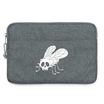 Fly Skull (weiß) - Laptoptasche 13" - Grau meliert - Vorne