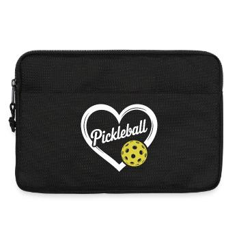 Pickleball Heart Motif - Laptop bag 13" - black - Front