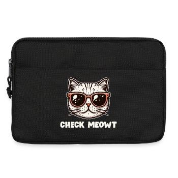 Cat Check Miauz mit rosa Brille - Laptoptasche 13" - Schwarz - Vorne