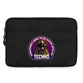 Techno Astronaut Circle Abzeichen - Laptoptasche 13" - Schwarz - Vorne