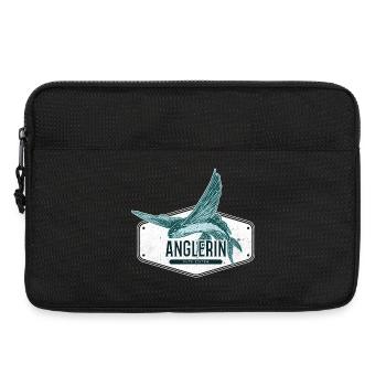 Anglerin USA Design Fliegender Fisch - Laptoptasche 13" - Schwarz - Vorne