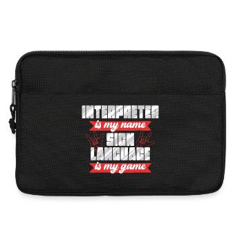 ASL Dolmetscher Gebärdensprache Sign Language - Laptoptasche 13" - Schwarz - Vorne