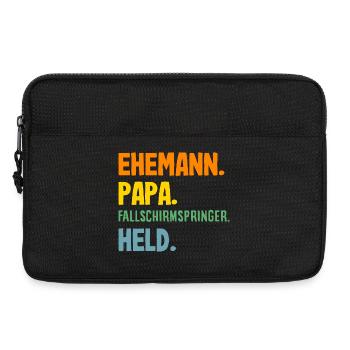 Funny skydiver adrenaline junkie dad - Laptop bag 13" - black - Front