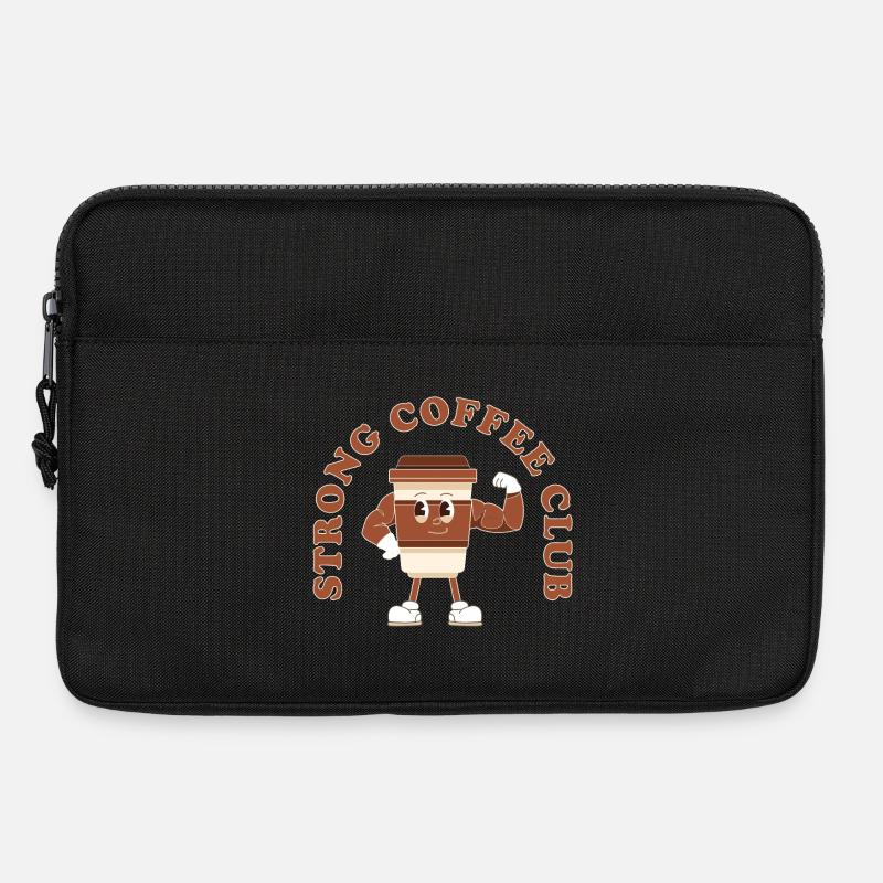 Strong Coffee Club – Retro Comic Kaffee Design - Laptoptasche 13" - Schwarz