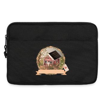 Petite maison rouge dans le jardin en style peinture à l’huile - Sacoche pour ordinateur portable 13 pouces - noir - Devant
