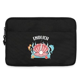 Motif d’anniversaire de coquillage enfin fille de 7 ans - Sacoche pour ordinateur portable 13 pouces - noir - Devant
