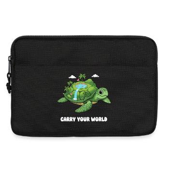 Island turtle with waterfall - Laptop bag 13" - black - Front