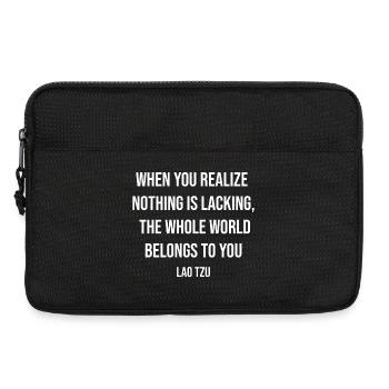 Lao Tzu Realization Quote Tee - Laptop bag 13" - black - Front