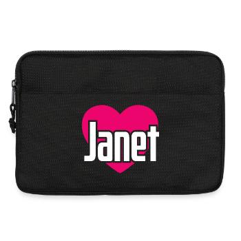 I Love Janet Pink Heart I Love Janet - Laptop bag 13" - black - Front