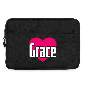 I Love Grace Pink Heart I Love Grace - Laptop bag 13" - black - Front