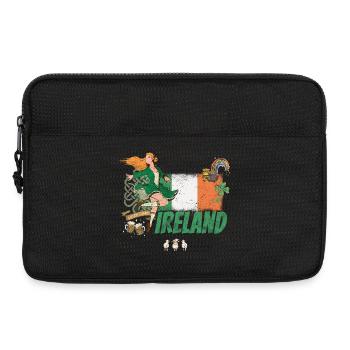 Irland Design mit Fahne St Patricks Day Souvenir - Laptoptasche 13" - Schwarz - Vorne