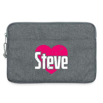 I Love Steve Pinkes Herz Ich liebe Steve - Laptoptasche 13" - Grau meliert - Vorne