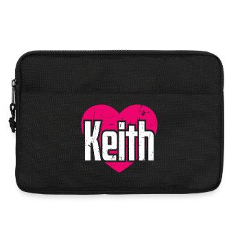 I Love Keith Pink Heart I Love Keith - Laptop bag 13" - black - Front