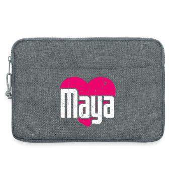 I Love Maya Pinkes Herz Ich liebe Maya - Laptoptasche 13" - Grau meliert - Vorne