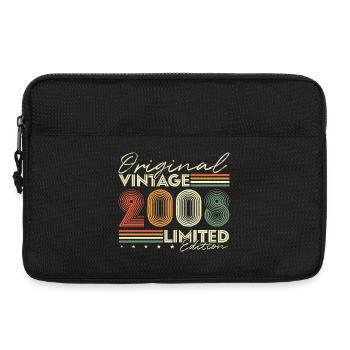Original 2008 Jahrgang Vintage Geburtstag Retro - Laptoptasche 13" - Schwarz - Vorne