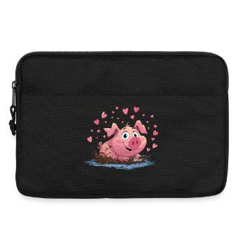Piggy in the Mud Heart - Laptop bag 13" - black - Front
