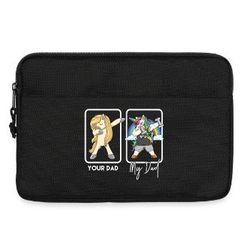 My Dad vs Your Dad Gym Bodybuilder Dabbing Unicorn - Laptop bag 13" - black - Front